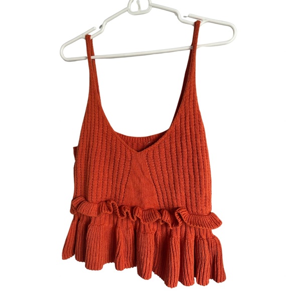 Cropped Ruffle Tank Sweater - Picture 1 of 5